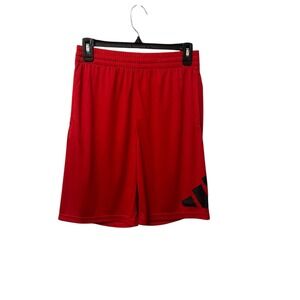 Adidas Boys Regular Fit Athletic Shorts Red Black Basketball Size Large 14/16